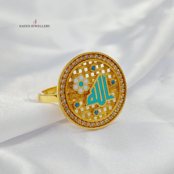 21K خاتم اسلامي مرصع-مجوهرات الشيخ سعيد-Saeed Jewelry 