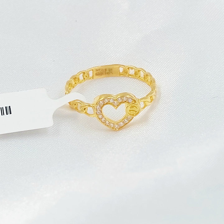 21K خاتم قلب مرصع-مجوهرات الشيخ سعيد-Saeed Jewelry 