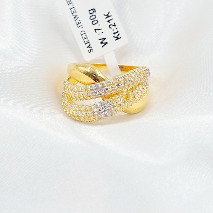 21K خاتم اكسترا مرصع-مجوهرات الشيخ سعيد-Saeed Jewelry 