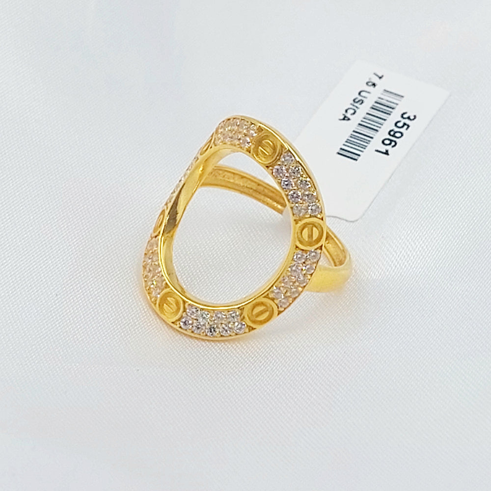 21K خاتم فيجارو مرصع-مجوهرات الشيخ سعيد-Saeed Jewelry 
