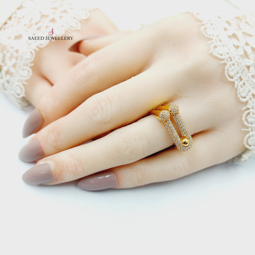 21K خاتم بيبر كليب مرصع-مجوهرات الشيخ سعيد-Saeed Jewelry 