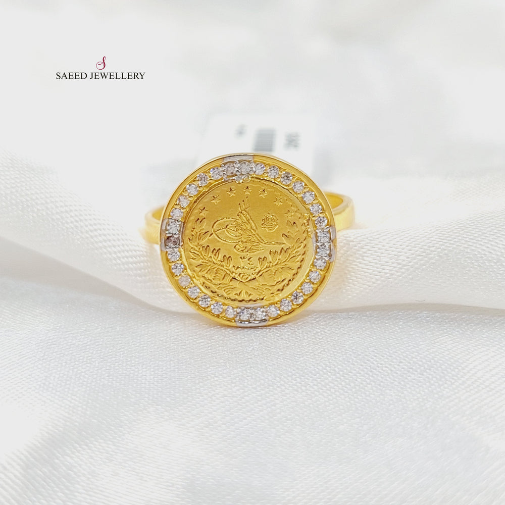 21K خاتم رشادي مرصع-مجوهرات الشيخ سعيد-Saeed Jewelry 