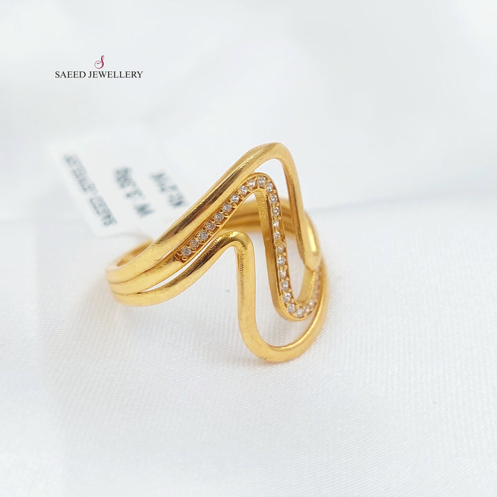 21K خاتم اكسترا مرصع-مجوهرات الشيخ سعيد-Saeed Jewelry 