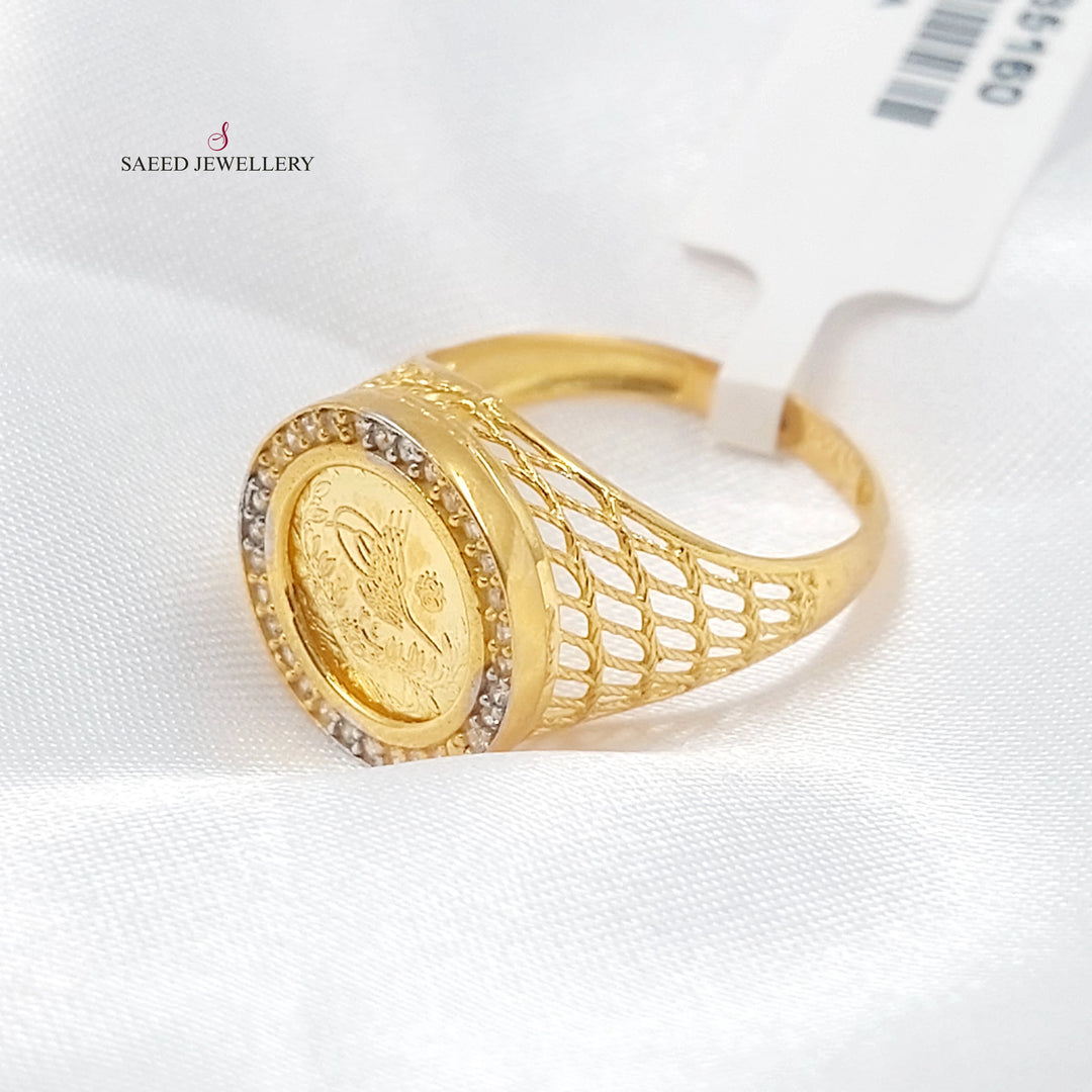 21K خاتم رشادي مرصع-مجوهرات الشيخ سعيد-Saeed Jewelry 