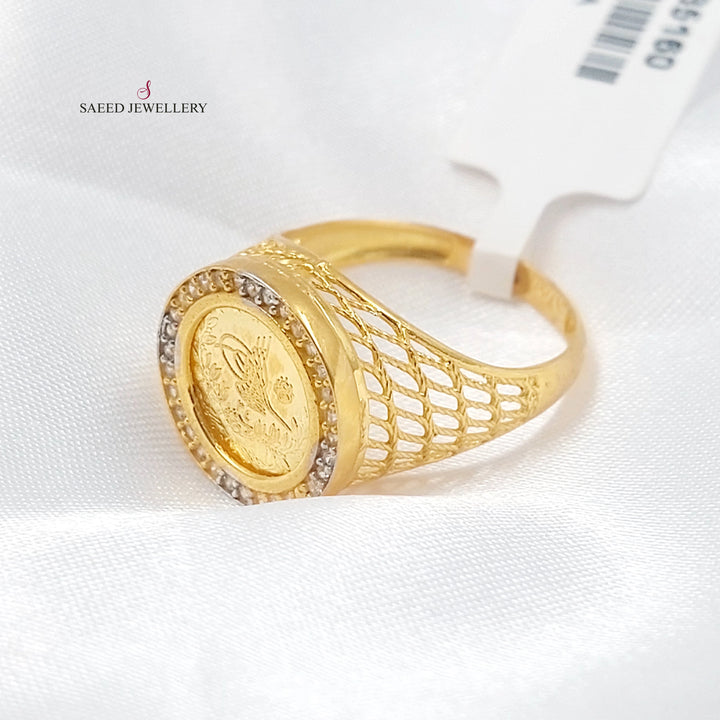 21K خاتم رشادي مرصع-مجوهرات الشيخ سعيد-Saeed Jewelry 