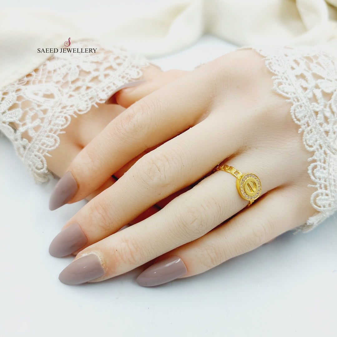 21K خاتم فيجارو مرصع-مجوهرات الشيخ سعيد-Saeed Jewelry 