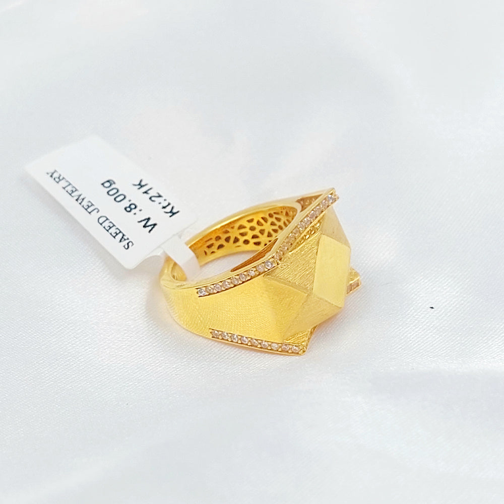 21K خاتم اكسترا مرصع-مجوهرات الشيخ سعيد-Saeed Jewelry 