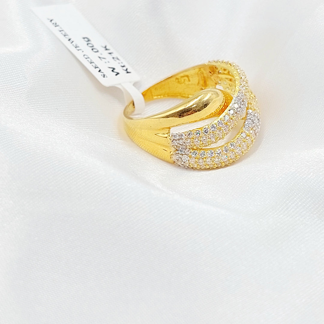 21K خاتم اكسترا مرصع-مجوهرات الشيخ سعيد-Saeed Jewelry 