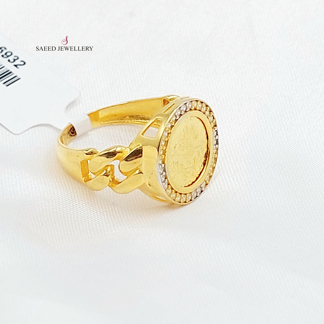 21K خاتم رشادي مرصع-مجوهرات الشيخ سعيد-Saeed Jewelry 
