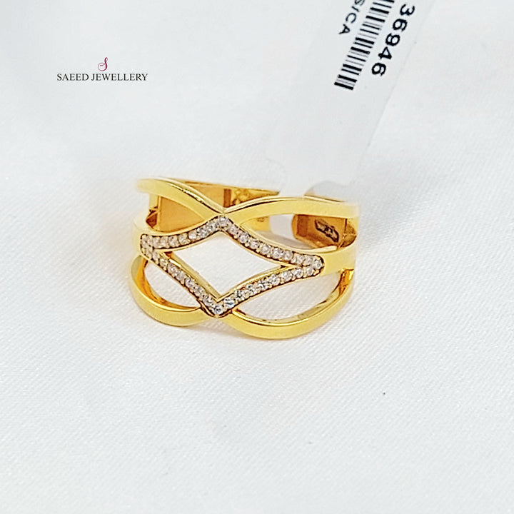 21K خاتم دمعة مرصع-مجوهرات الشيخ سعيد-Saeed Jewelry 