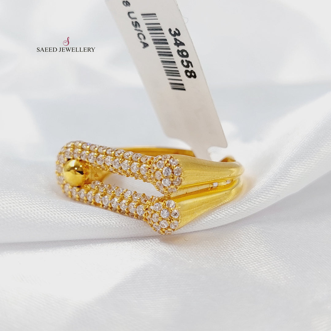 21K خاتم بيبر كليب مرصع-مجوهرات الشيخ سعيد-Saeed Jewelry 