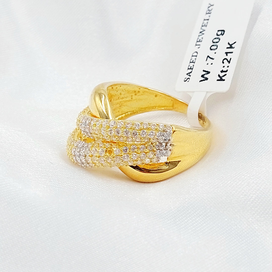 21K خاتم اكسترا مرصع-مجوهرات الشيخ سعيد-Saeed Jewelry 