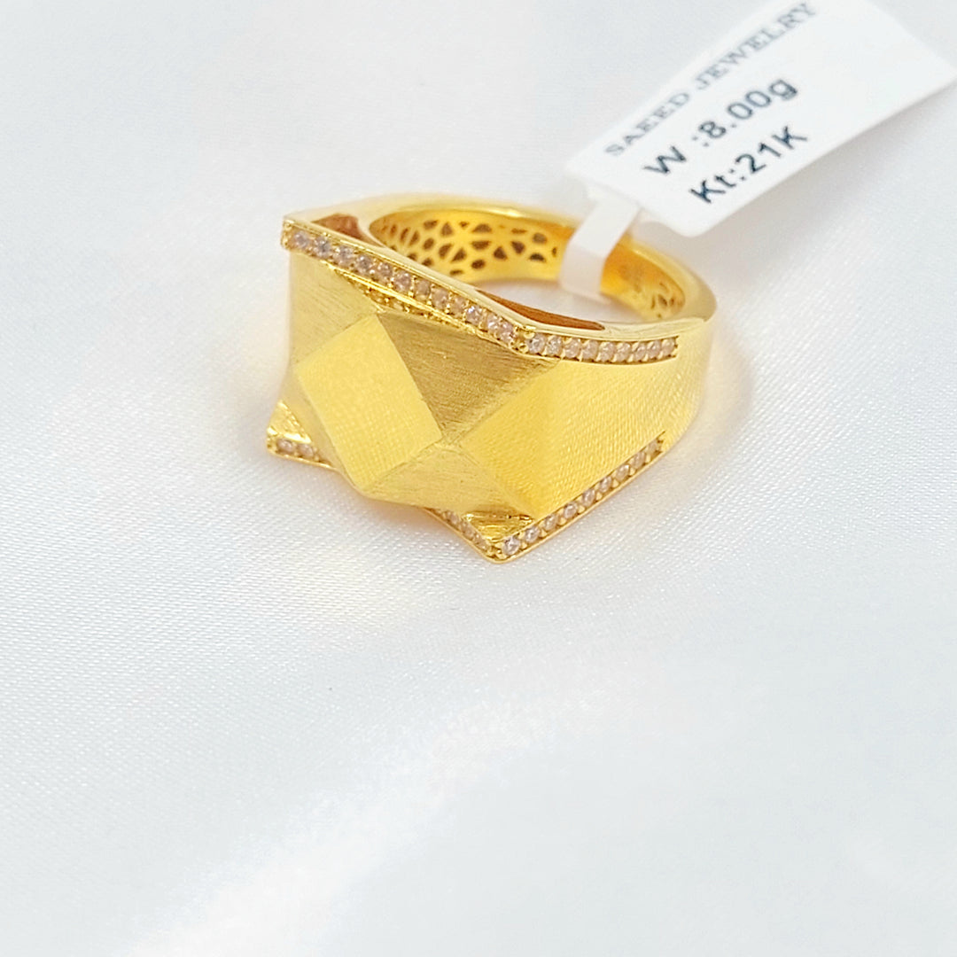 21K خاتم اكسترا مرصع-مجوهرات الشيخ سعيد-Saeed Jewelry 