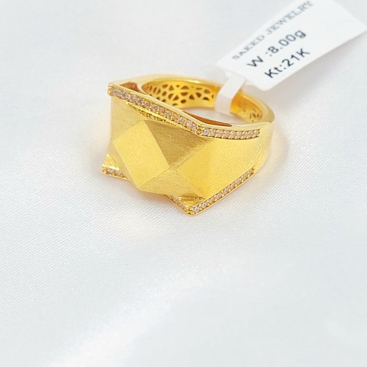 21K خاتم اكسترا مرصع-مجوهرات الشيخ سعيد-Saeed Jewelry 