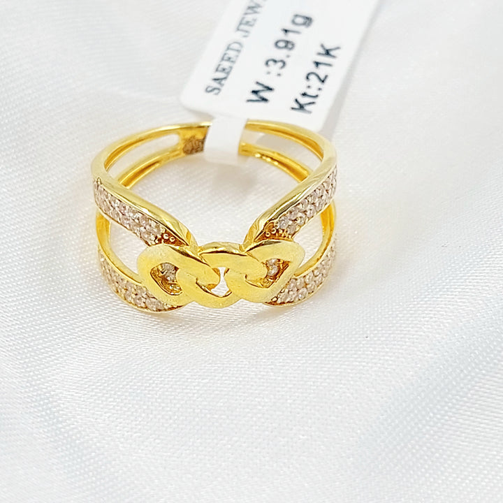 21K خاتم اكسترا مرصع-مجوهرات الشيخ سعيد-Saeed Jewelry 