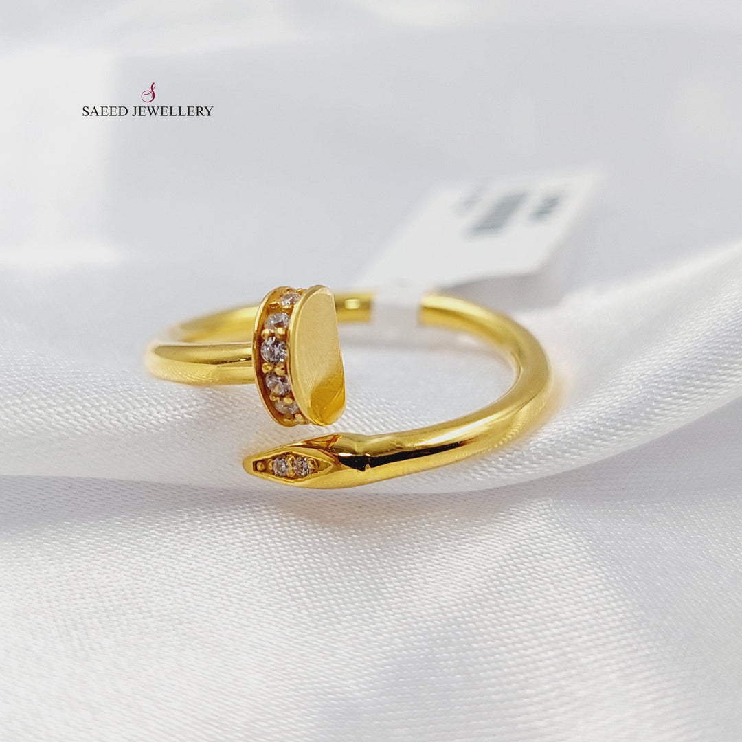 21K خاتم مسمار مرصع-مجوهرات الشيخ سعيد-Saeed Jewelry 