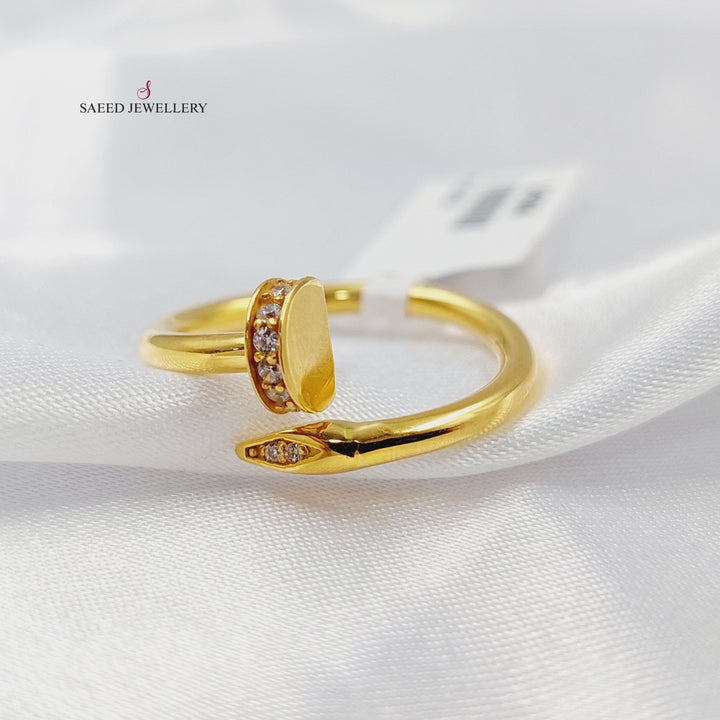 21K خاتم مسمار مرصع-مجوهرات الشيخ سعيد-Saeed Jewelry 