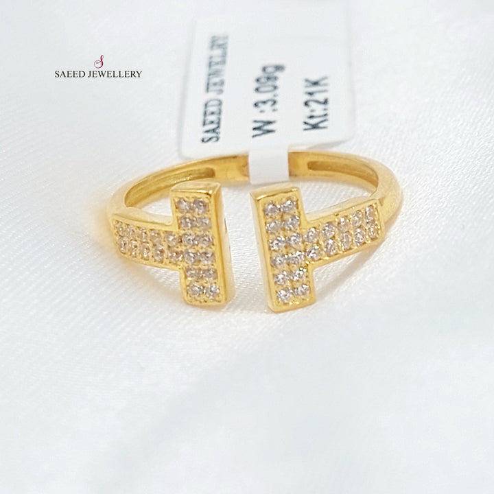 21K خاتم اكسترا مرصع-مجوهرات الشيخ سعيد-Saeed Jewelry 