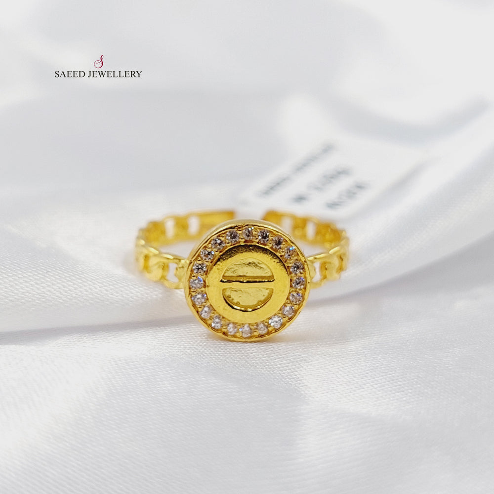 21K خاتم فيجارو مرصع-مجوهرات الشيخ سعيد-Saeed Jewelry 