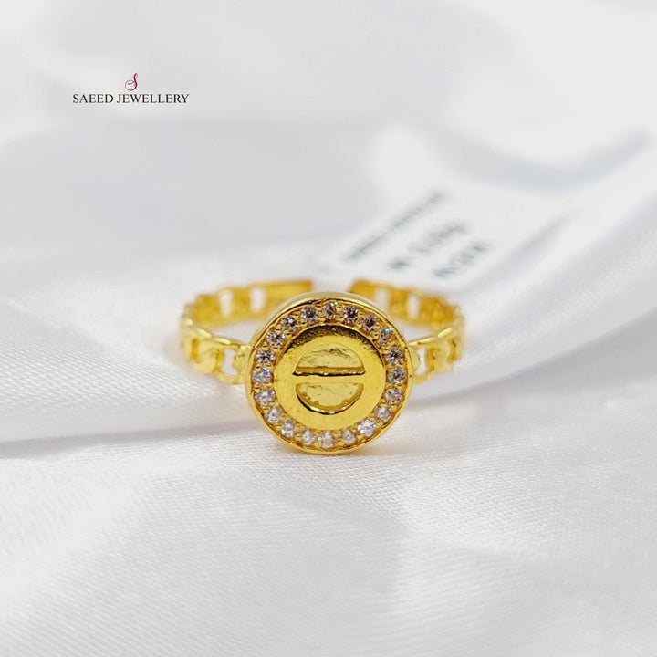 21K خاتم فيجارو مرصع-مجوهرات الشيخ سعيد-Saeed Jewelry 