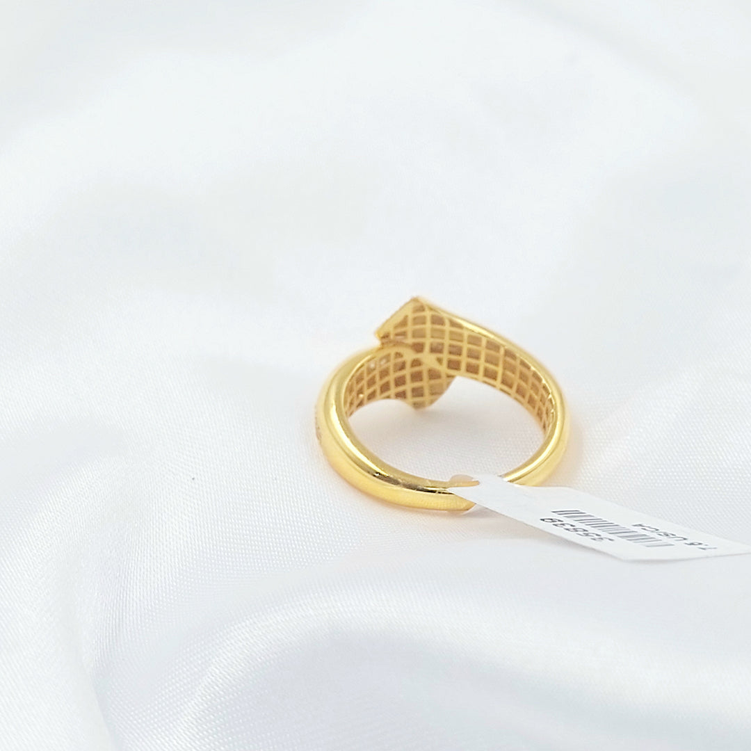 21K خاتم اكسترا مرصع-مجوهرات الشيخ سعيد-Saeed Jewelry 