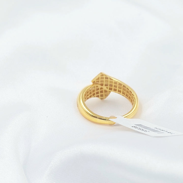 21K خاتم اكسترا مرصع-مجوهرات الشيخ سعيد-Saeed Jewelry 