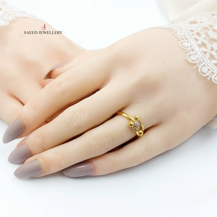 21K خاتم اكسترا مرصع-مجوهرات الشيخ سعيد-Saeed Jewelry 