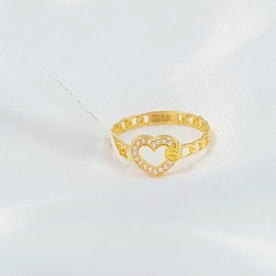 21K خاتم قلب مرصع-مجوهرات الشيخ سعيد-Saeed Jewelry 