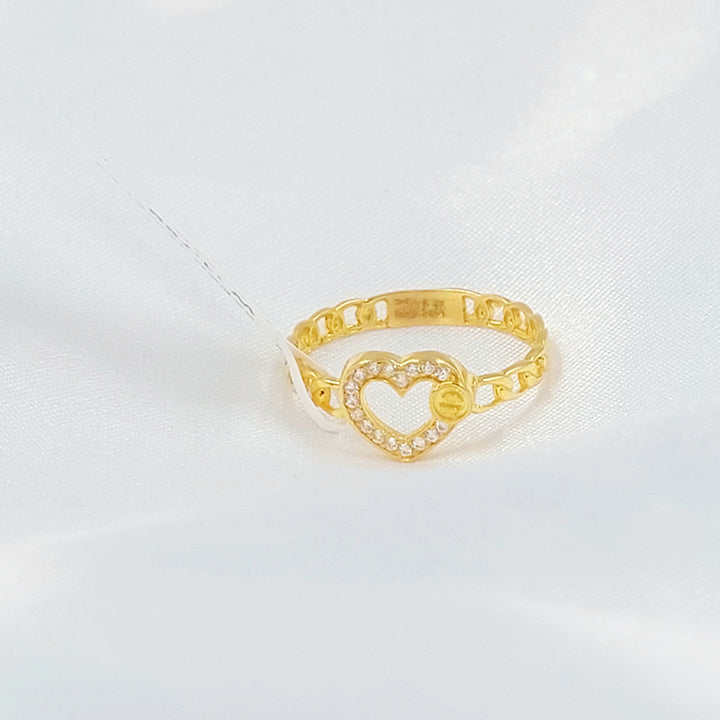 21K خاتم قلب مرصع-مجوهرات الشيخ سعيد-Saeed Jewelry 
