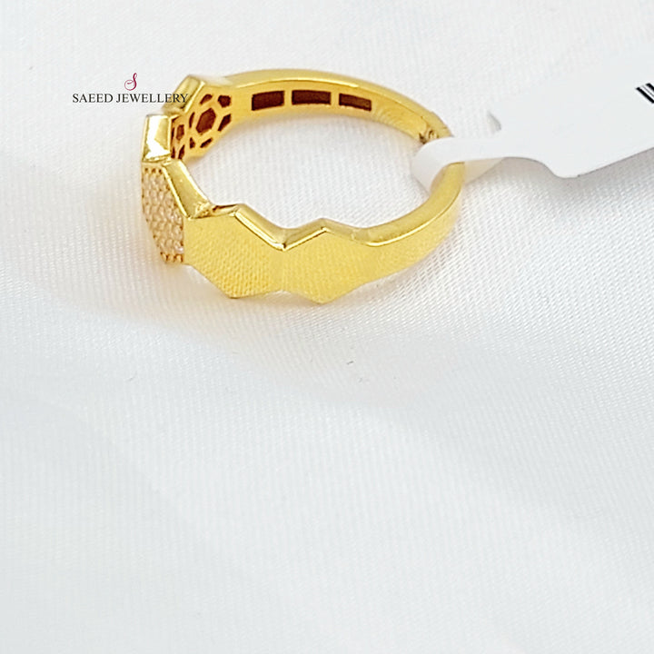 21K خاتم اكسترا مرصع-مجوهرات الشيخ سعيد-Saeed Jewelry 