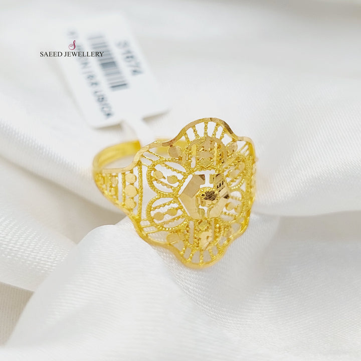 21K خاتم هندي-مجوهرات الشيخ سعيد-Saeed Jewelry 