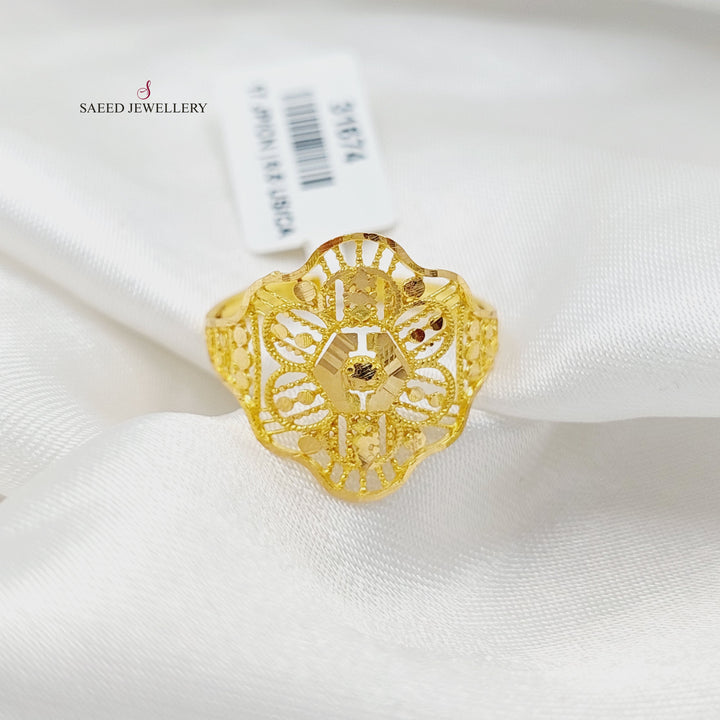 21K خاتم هندي-مجوهرات الشيخ سعيد-Saeed Jewelry 