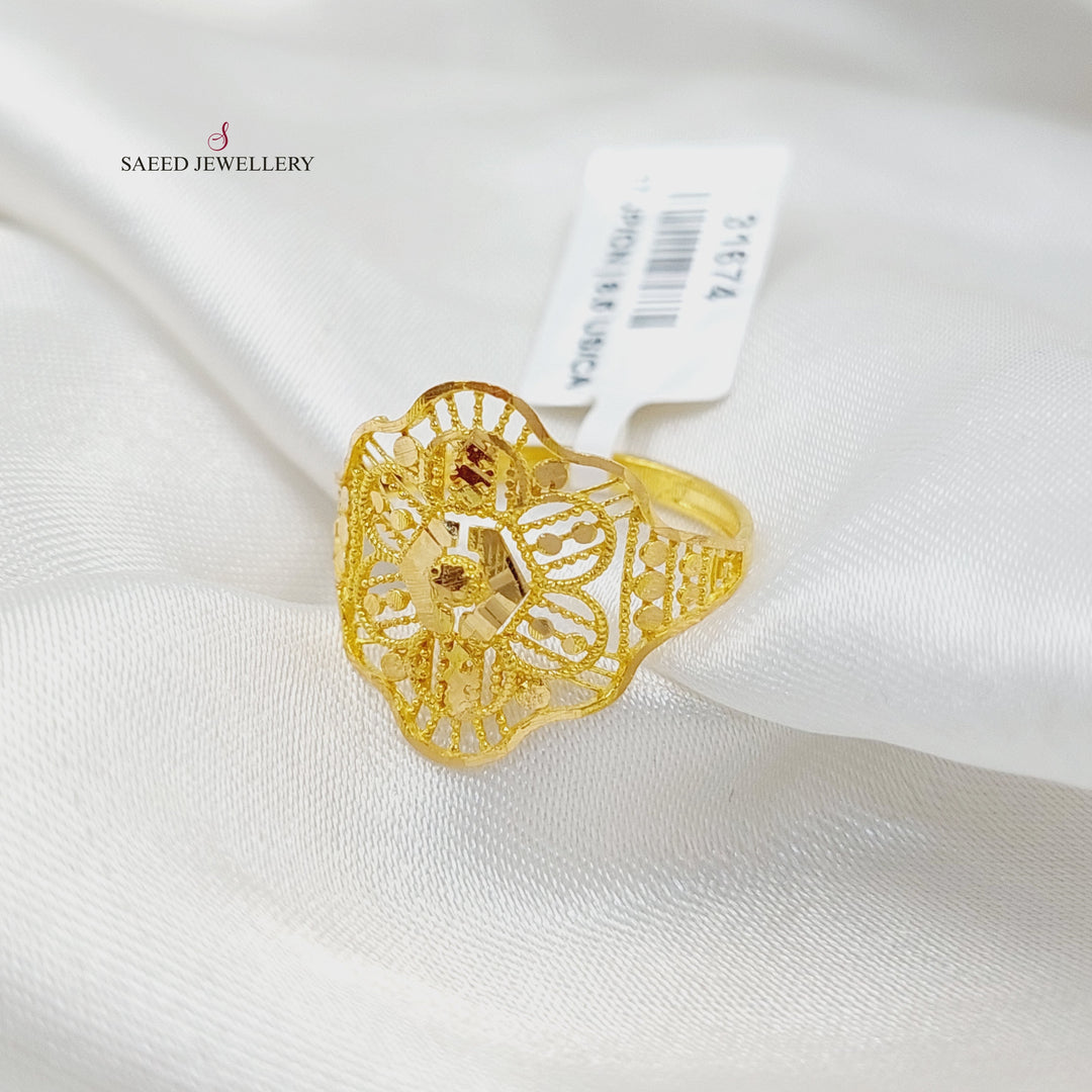 21K خاتم هندي-مجوهرات الشيخ سعيد-Saeed Jewelry 