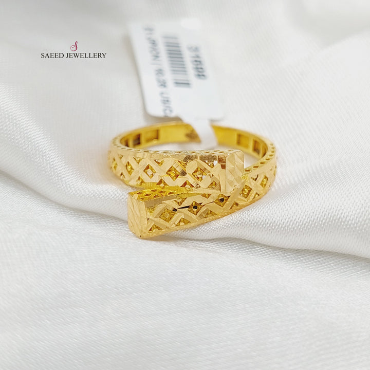 21K خاتم هرم-مجوهرات الشيخ سعيد-Saeed Jewelry 