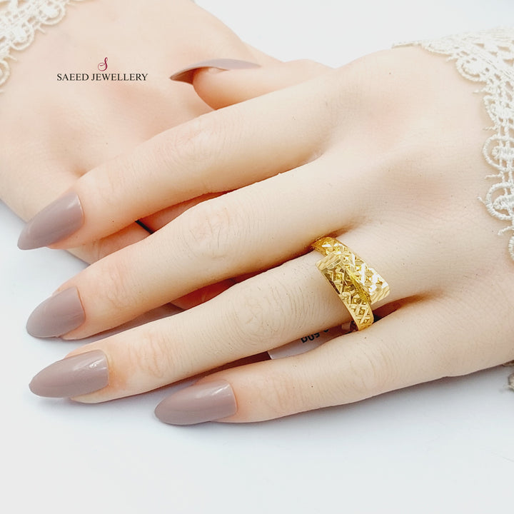 21K خاتم هرم-مجوهرات الشيخ سعيد-Saeed Jewelry 