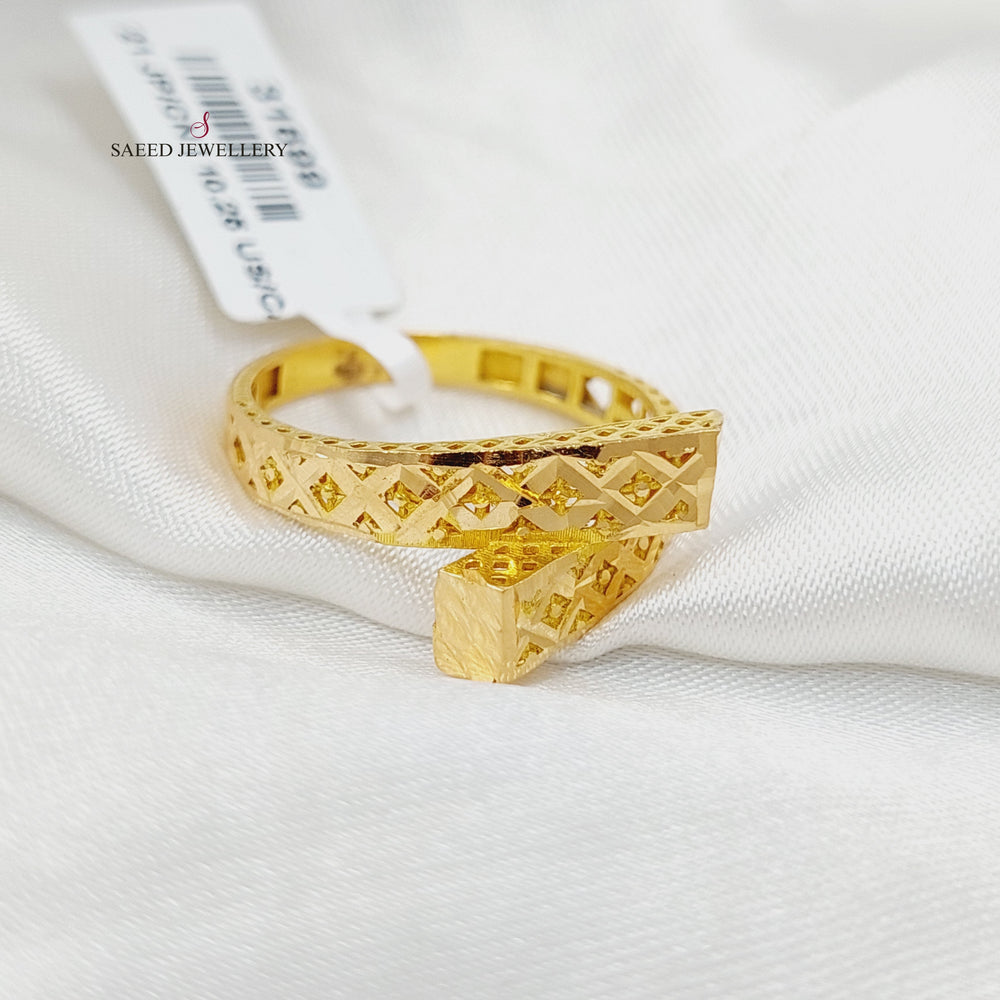 21K خاتم هرم-مجوهرات الشيخ سعيد-Saeed Jewelry 