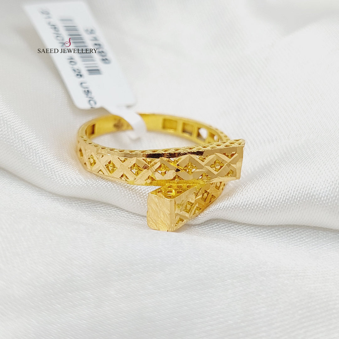 21K خاتم هرم-مجوهرات الشيخ سعيد-Saeed Jewelry 
