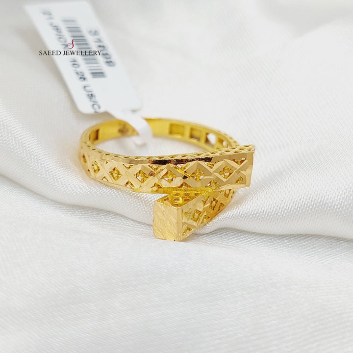 21K خاتم هرم-مجوهرات الشيخ سعيد-Saeed Jewelry 