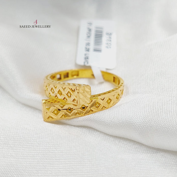 21K خاتم هرم-مجوهرات الشيخ سعيد-Saeed Jewelry 