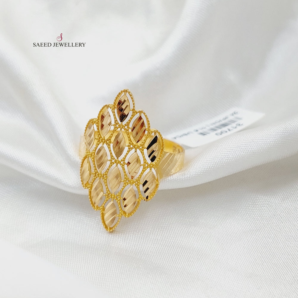 21K خاتم سنبلة-مجوهرات الشيخ سعيد-Saeed Jewelry 