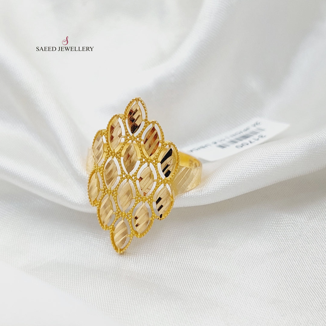 21K خاتم سنبلة-مجوهرات الشيخ سعيد-Saeed Jewelry 