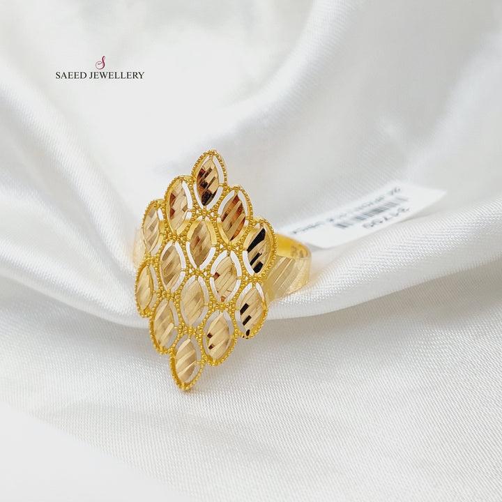 21K خاتم سنبلة-مجوهرات الشيخ سعيد-Saeed Jewelry 