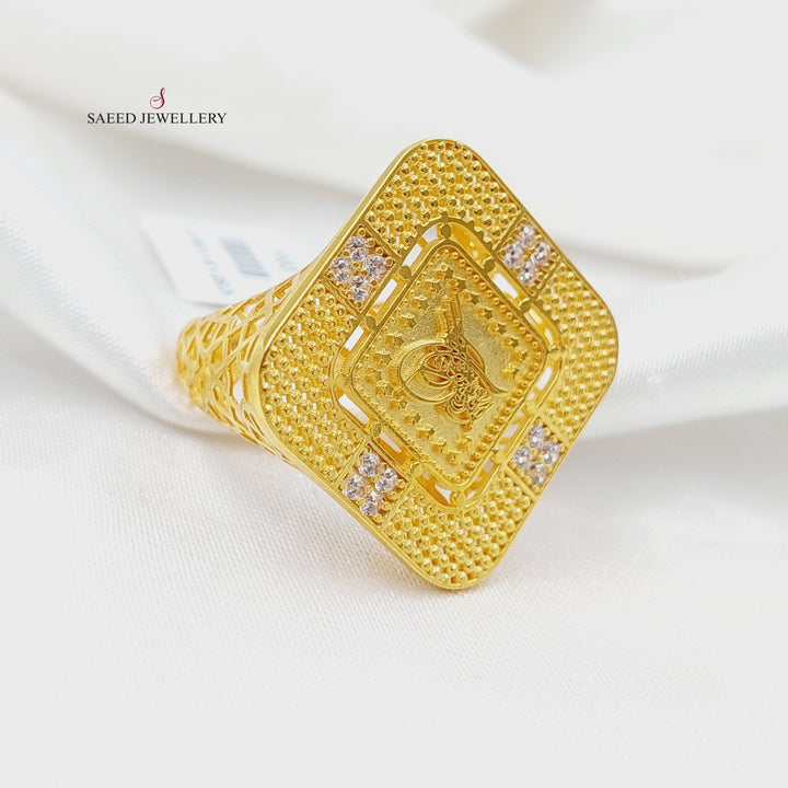 21K خاتم رشادي مرصع-مجوهرات الشيخ سعيد-Saeed Jewelry 