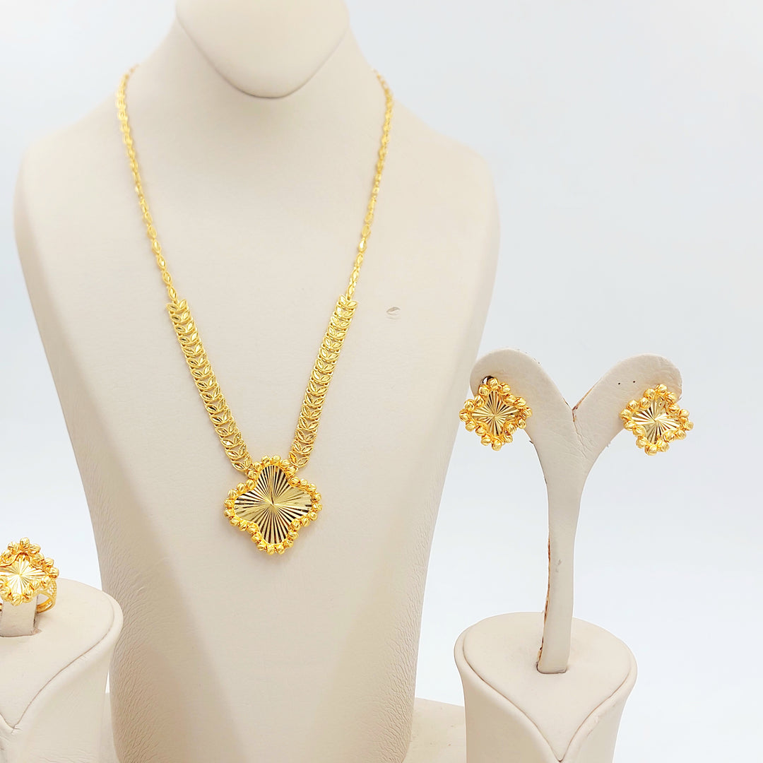 21K طقم وردة طابات-مجوهرات الشيخ سعيد-Saeed Jewelry 