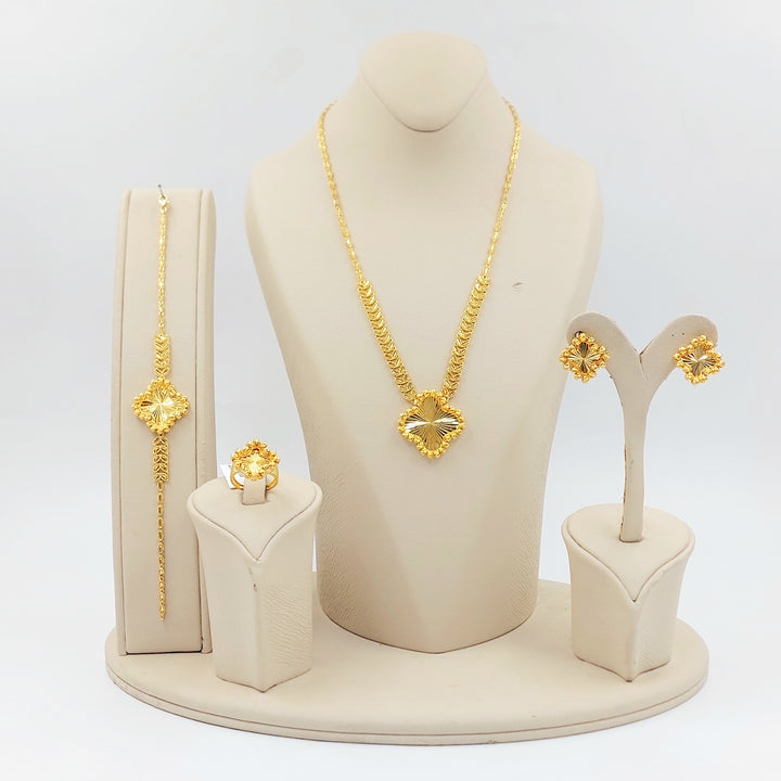 21K طقم وردة طابات-مجوهرات الشيخ سعيد-Saeed Jewelry 