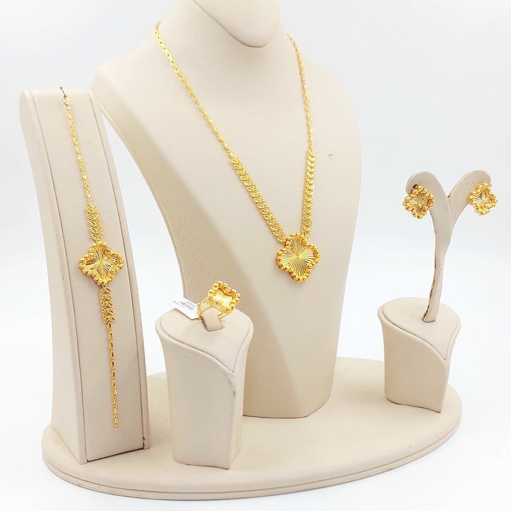 21K طقم وردة طابات-مجوهرات الشيخ سعيد-Saeed Jewelry 