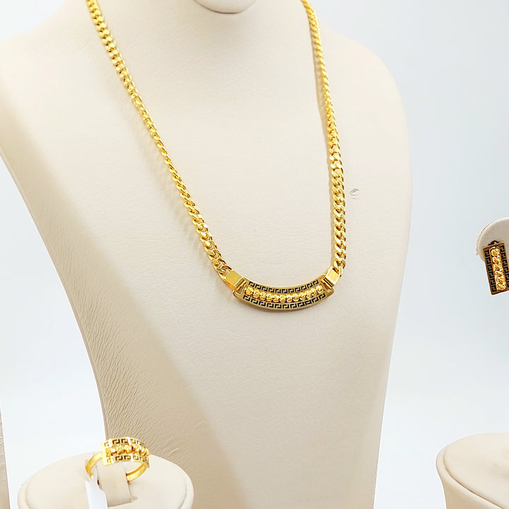 21K طقم جنزير بلاك-مجوهرات الشيخ سعيد-Saeed Jewelry 