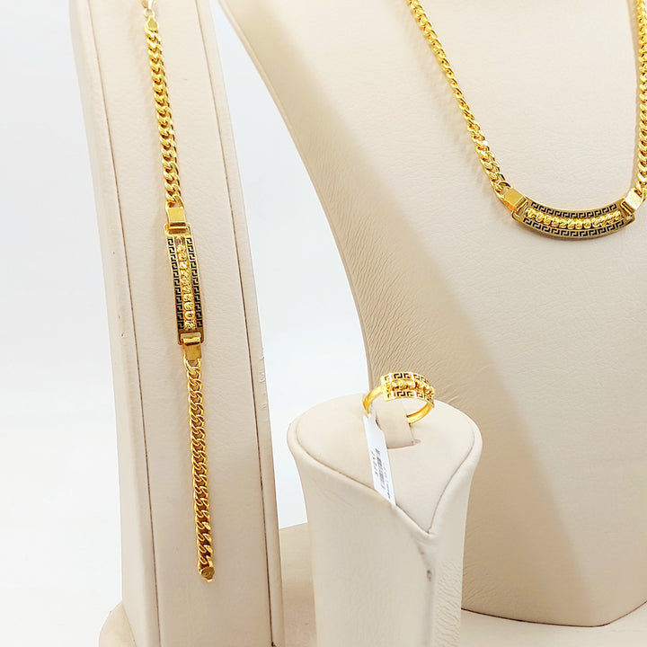 21K طقم جنزير بلاك-مجوهرات الشيخ سعيد-Saeed Jewelry 
