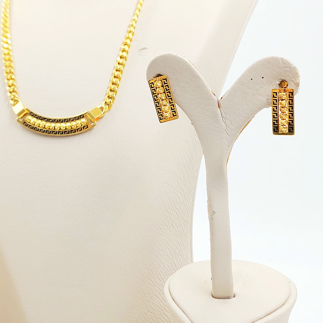 21K طقم جنزير بلاك-مجوهرات الشيخ سعيد-Saeed Jewelry 