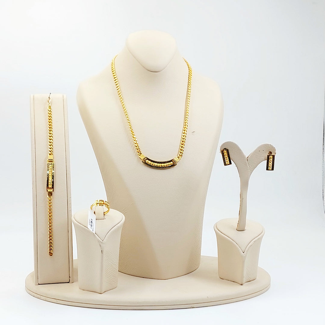 21K طقم جنزير بلاك-مجوهرات الشيخ سعيد-Saeed Jewelry 
